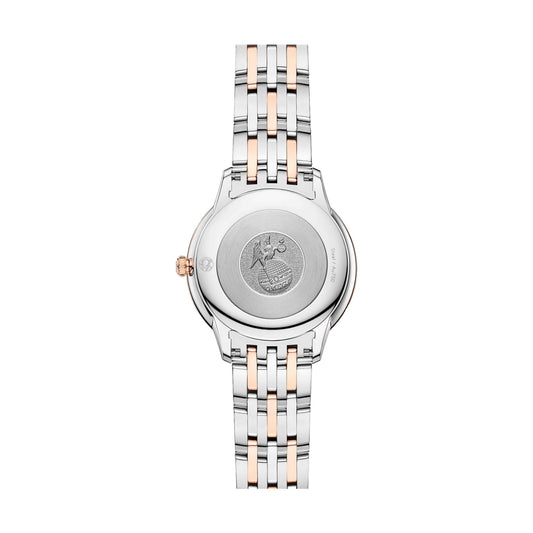OMEGA De Ville Prestige Quartz Steel and Sedna Gold 30mm - White, Mother-of-Pearl on Bracelet